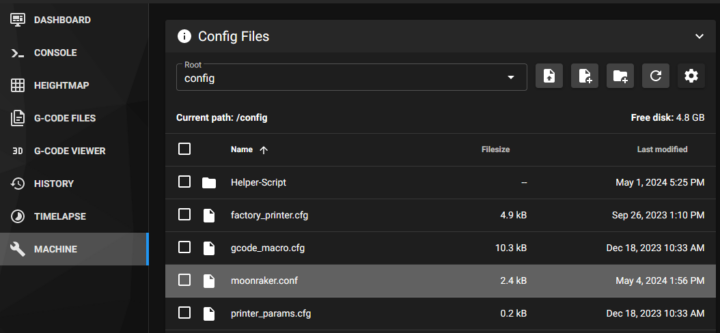 Mainsail Machine Configs